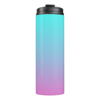 Mermaid colours gradient purple pink aqua ombre thermal tumbler