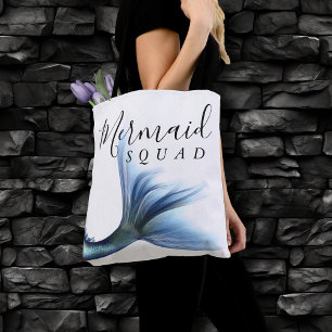 Mermaid Crew Ice Blue   Muted Bachelorette Party Tote Bag