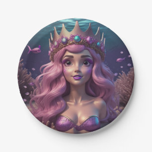 Mermaid Crown Paper Plate