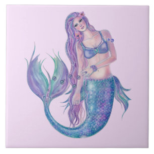 Mermaid crystal  art by Renee Lavoie   Tile