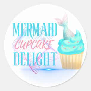 Mermaid cupcake delight vibes squad classic round sticker