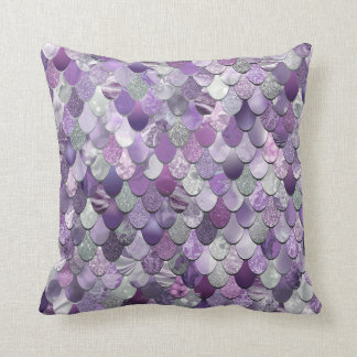 Mermaid Cushion, Girls Bedroom Decor Purple Throw Pillow