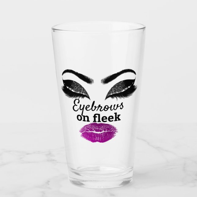 Mermaid Custom Bridal Girly Pink Lips Kiss Lashes Glass (Front)