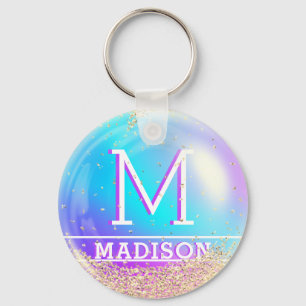 Mermaid Custom Name Bubble Personalized Keychain