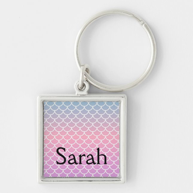 Mermaid Custom Name keychain - Sarah (Front)