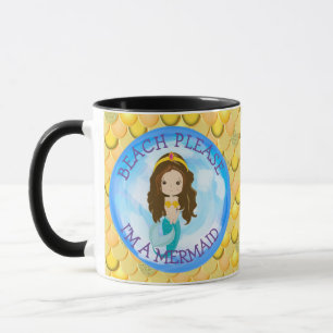 Mermaid Cute Happy Yellow Mug