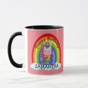 Mermaid Cute Joyeux ANNIVERSAIRE Mug Rose