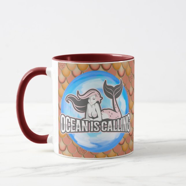 Mermaid Cute PINK Mug (Left)