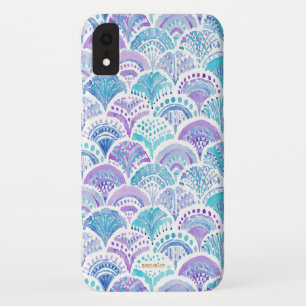 MERMAID DAYDREAMS Watercolor Boho Beach Fish Scale iPhone XR Case