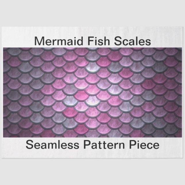 Mermaid Decoupage Seamless Background Magenta Tissue Paper (Front)