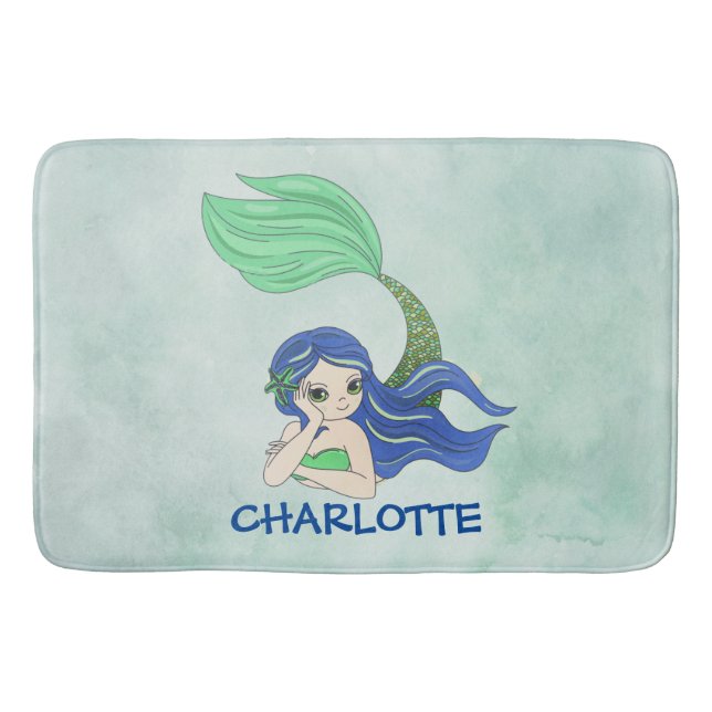 Mermaid Design Bath Mat (Front)