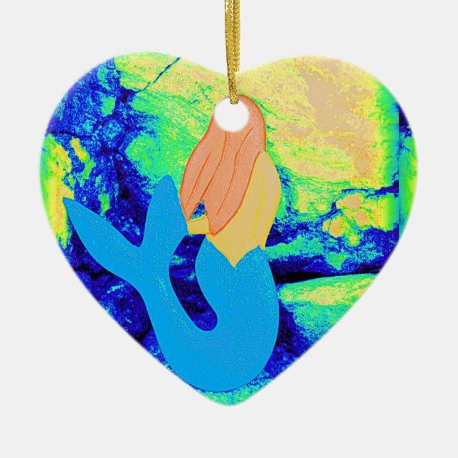 mermaid design ceramic ornament (Front)