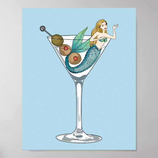 Mermaid Dirty Martini Art Print (Front)