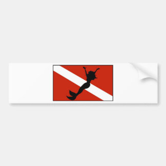 Mermaid Diver Flag Bumper Sticker