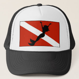 Mermaid Diver Flag Trucker Hat
