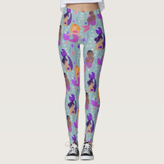 Mermaid Diversity Leggings - Pink, Purple, Aqua