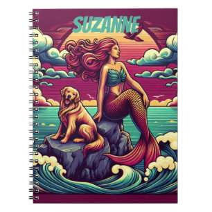 Mermaid Dog Lover Personalized Journal Notebook