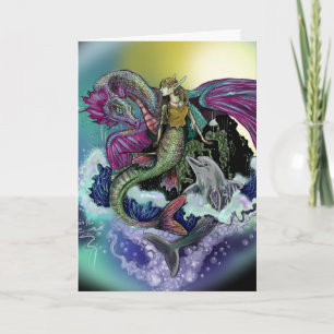 Mermaid&Dolphin~greeting card