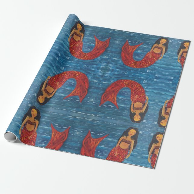 MERMAID DREAMING WRAPPING PAPER (Unrolled)