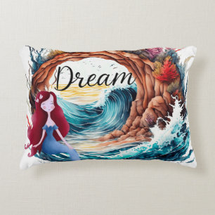 Mermaid Dreams by the Sea Accent Pillow