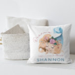 Mermaid Dreams Can Come True Name Pillow<br><div class="desc">Encourage a special child with this lovely mermaid "Dreams Can Come True" personalized throw pillow!</div>