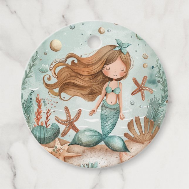 Mermaid Dreams Kids  Favour Tags (Front)