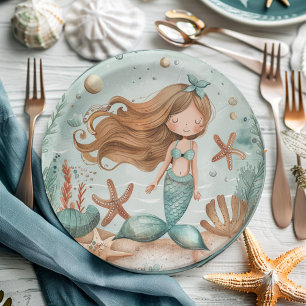 Mermaid Dreams Kids Paper Plate