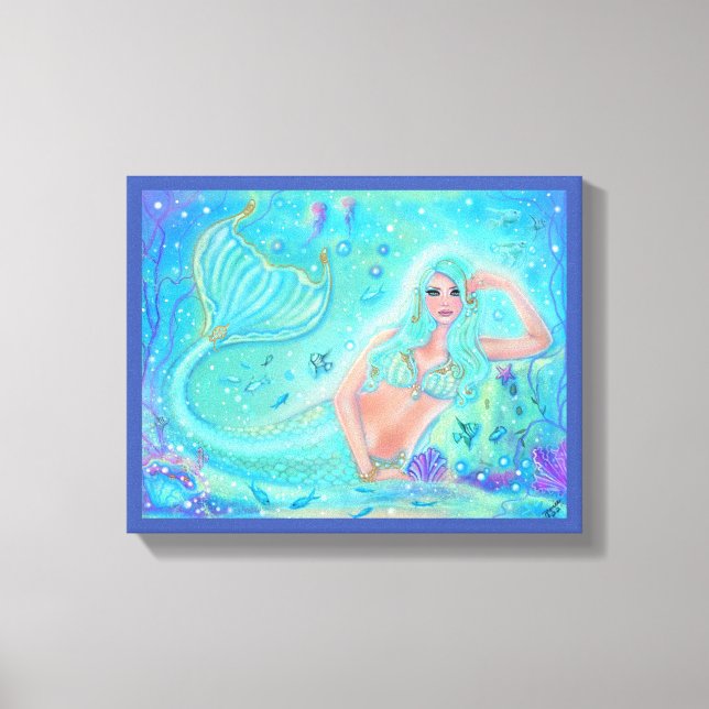 Mermaid Eira with tropical fish by Renee Lavoie   Canvas Print (Front)