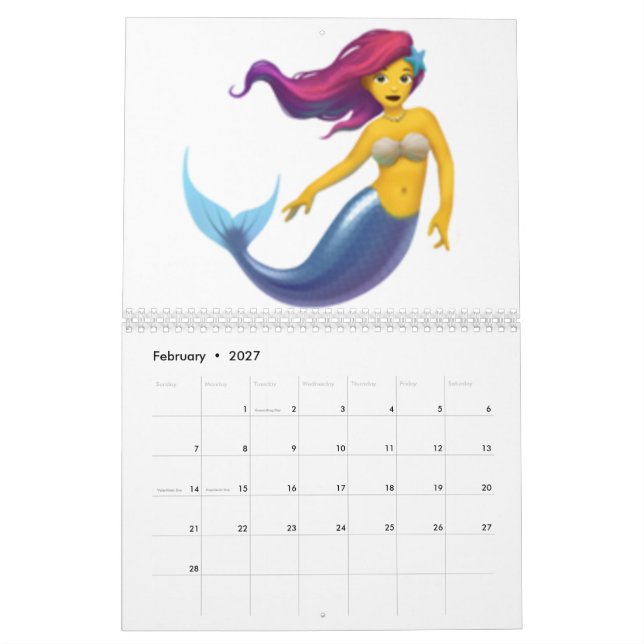 Mermaid - Emoji Calendar (Feb 2027)