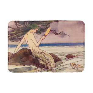“Mermaid” Fairy Art by Alice B Woodward Bath Mat
