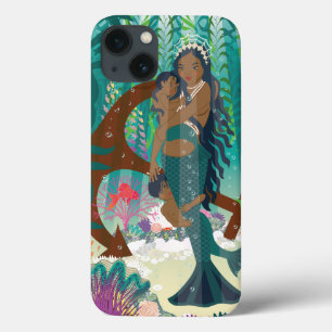 Mermaid Family (brown skin and eyes) iPhone 13 Case