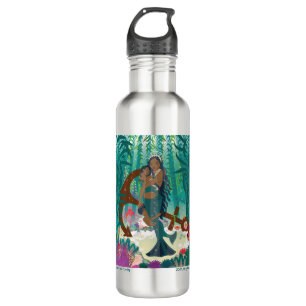 Mermaid Family (brown skin and eyes) Water Bottle