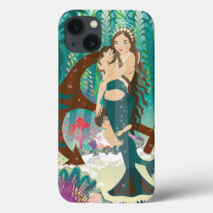 Mermaid Family (brunettes) iPhone 13 Case