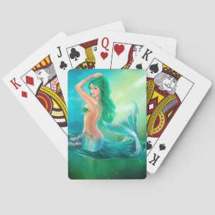 mermaid fantasy at ocean playing cards