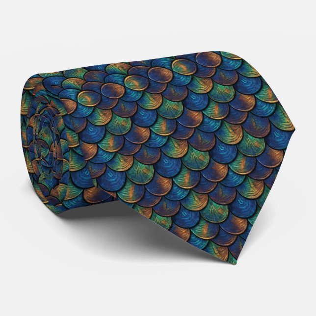 Mermaid Fish Scale  Tie (Rolled)