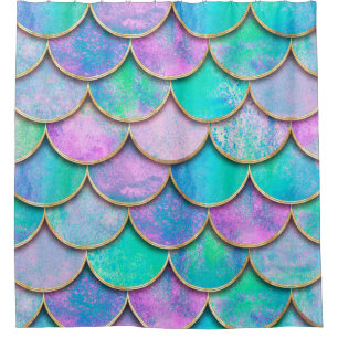 Mermaid fish scale wave japanese seamless pattern.