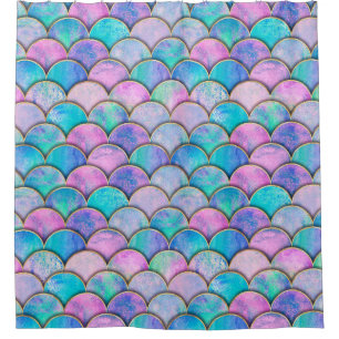 Mermaid fish scale wave japanese seamless pattern.