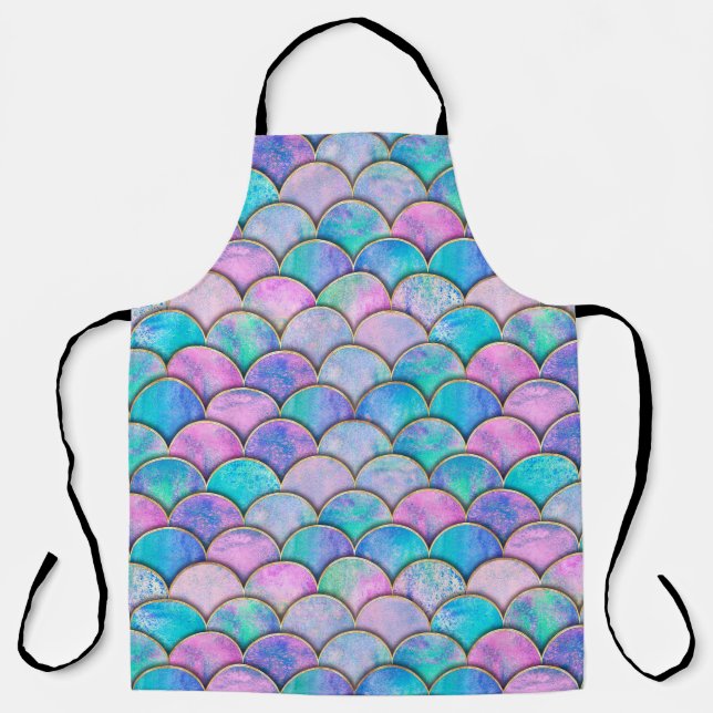 Mermaid fish scale wave japanese seamless pattern. apron (Front)