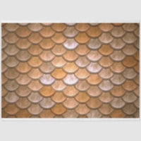 Mermaid Fish Scales Decoupage Background Gold
