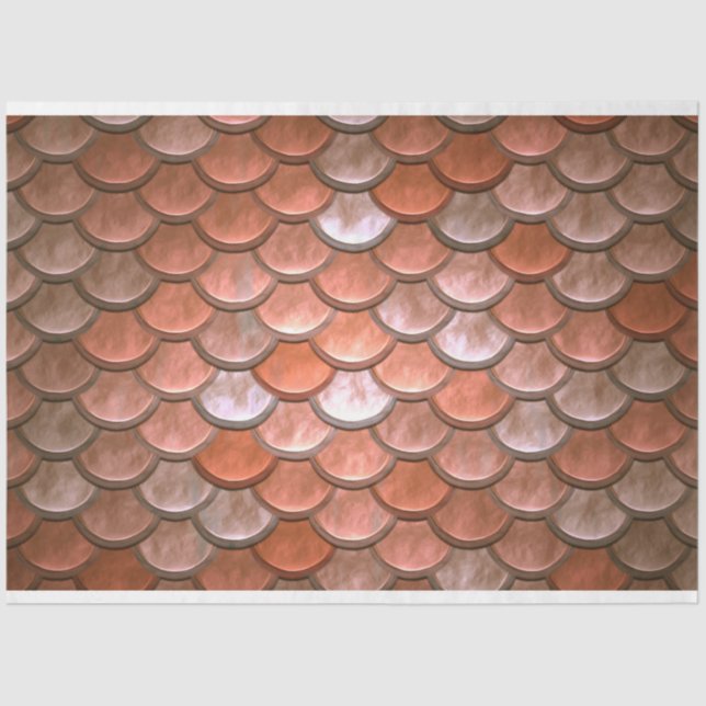 Mermaid Fish Scales Decoupage Background Salmon Tissue Paper (Front)