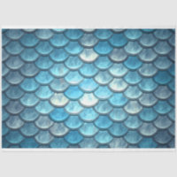 Mermaid Fish Scales Decoupage Background Turquoise