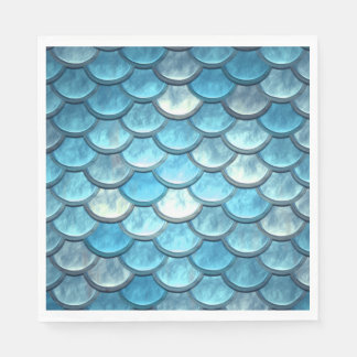 Mermaid Fish Scales Turquoise  Napkins