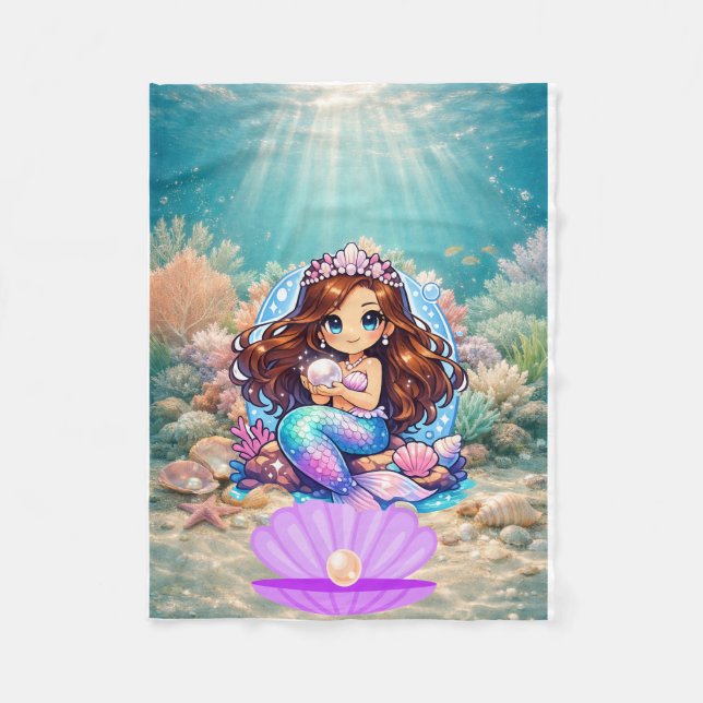 mermaid  fleece blanket (Front)