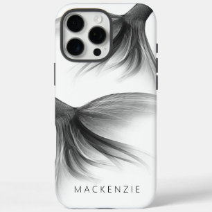 Mermaid Foil Tail   Silver Faux Chrome Custom iPhone 16 Pro Max Case
