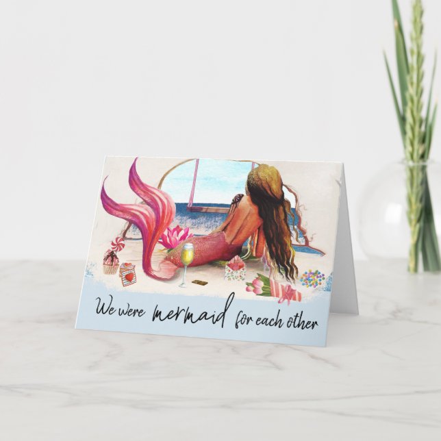 Mermaid for each Other Valentine's day Love Card (Front)