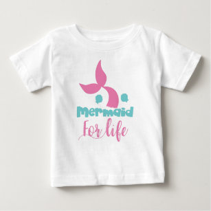 Mermaid For Life, Mermaid Tail, Mermaid Silhouette Baby T-Shirt
