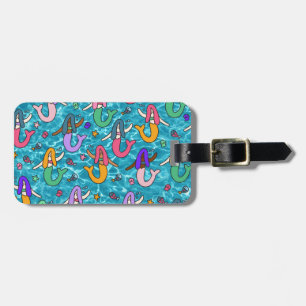 Mermaid friends luggage tag