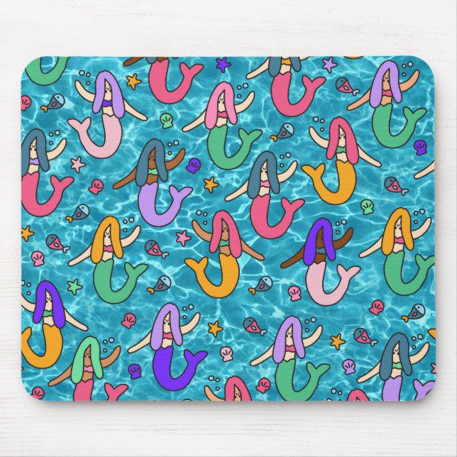 Mermaid friends mouse pad (Front)