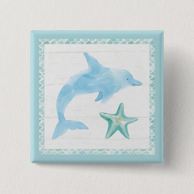 Mermaid Friends VIII 2 Inch Square Button (Front)