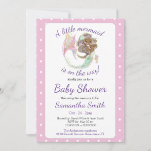 Mermaid Future Mom Baby Shower. Under The Sea. Invitation